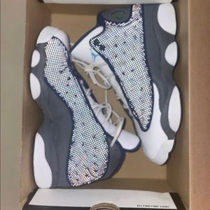 Blue and white Jordan’s